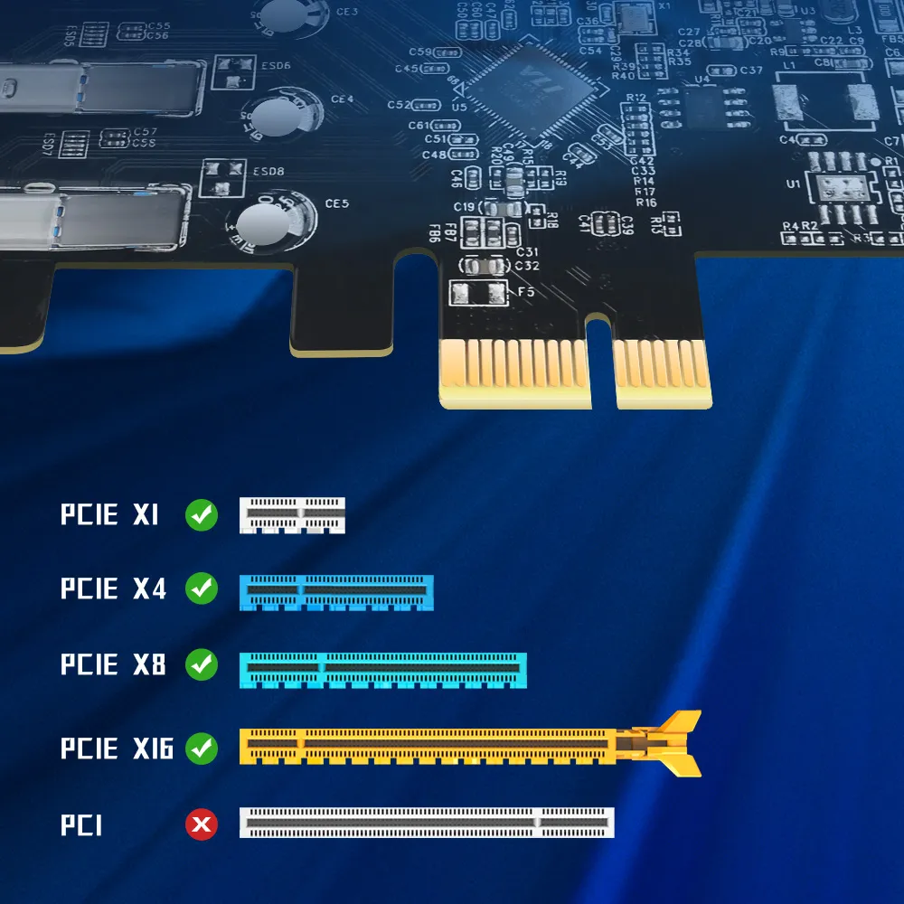 PCIe to USB3.0 4 ports adapter card KC005A Maiwo PCIe to USB3.0 4 ports adapter card KC005A Maiwo